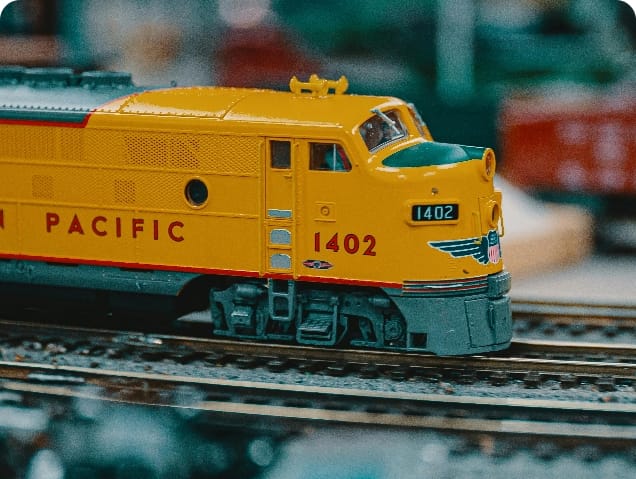model of a yellow train