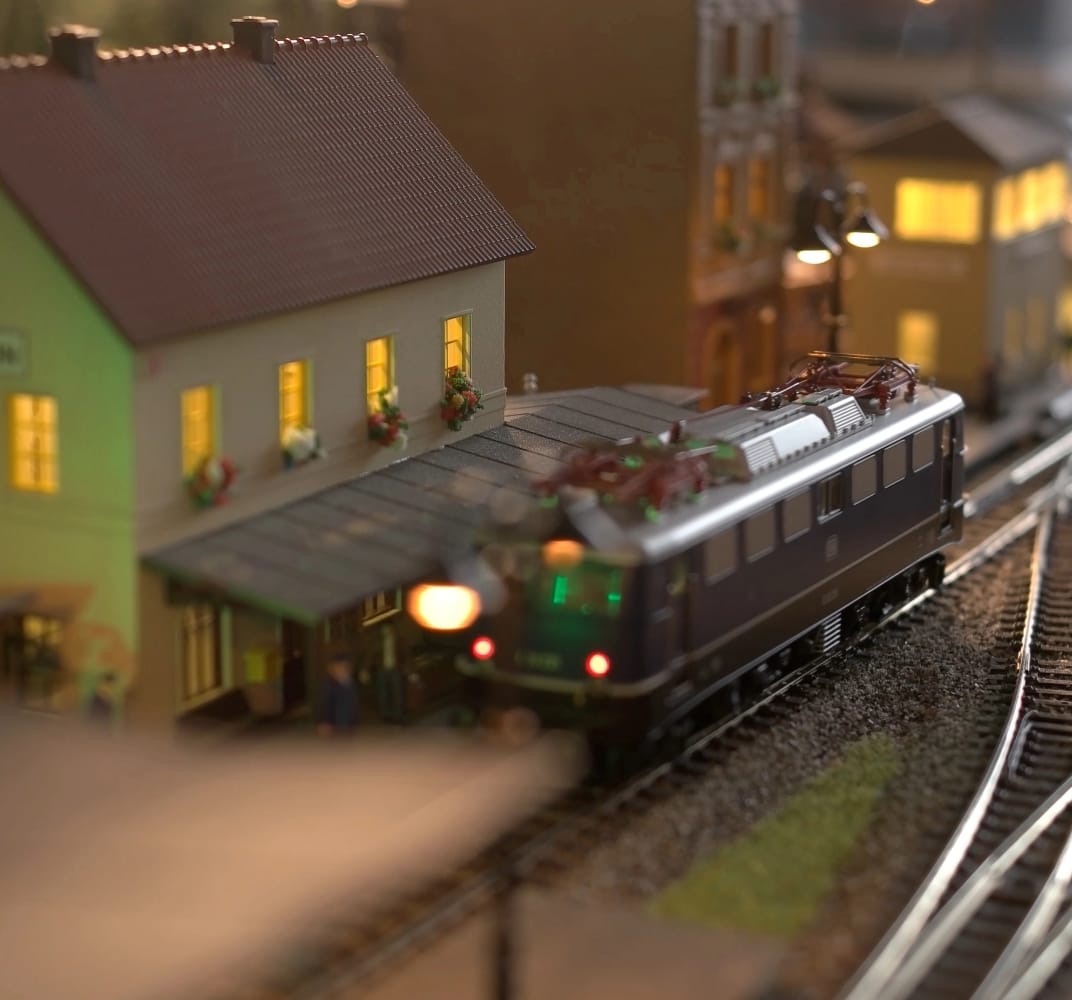 Retro railway station replica